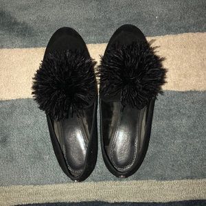 MICHAEL Michael Kors Feather Pom Pom Slip Ons